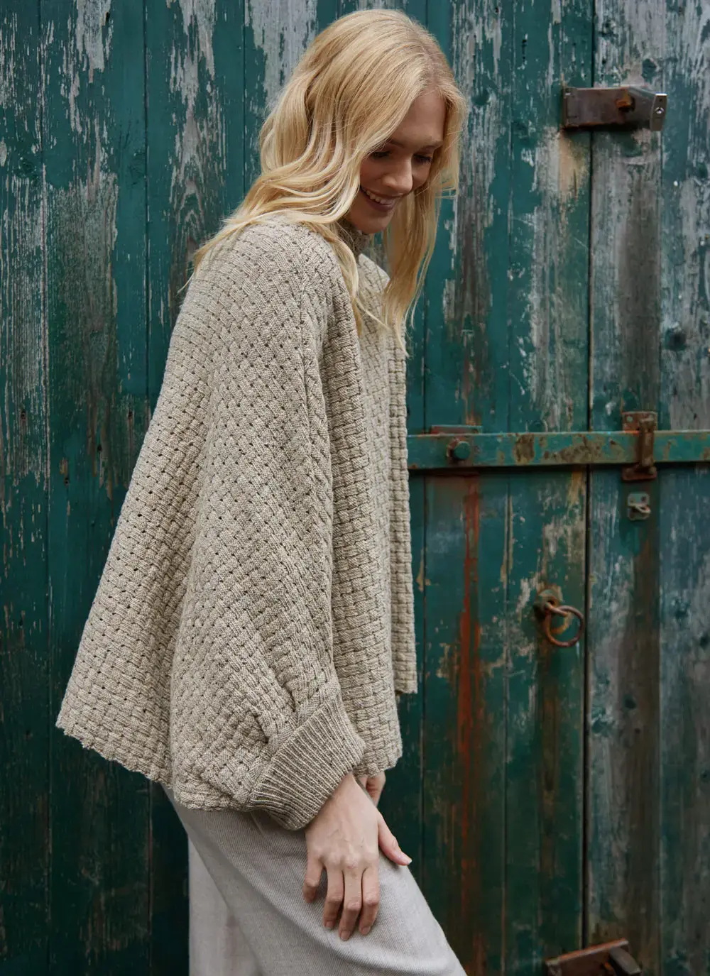 Merino Basketweave Poncho