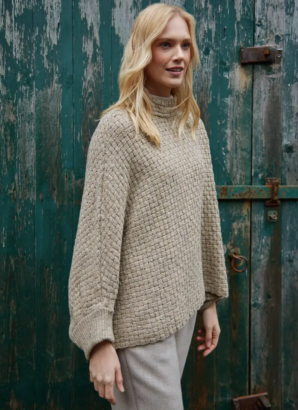 Merino Basketweave Poncho