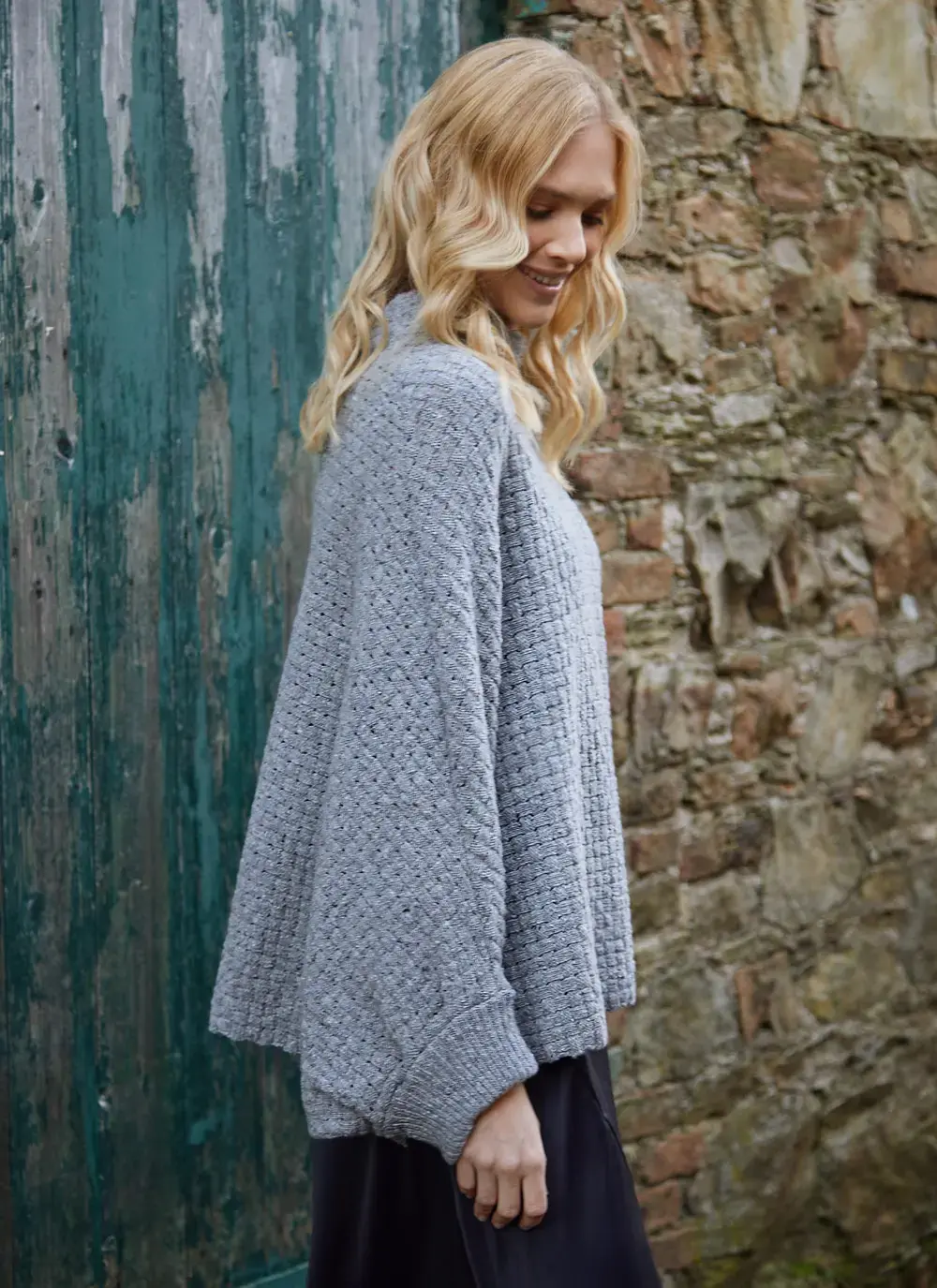 Merino Basketweave Poncho