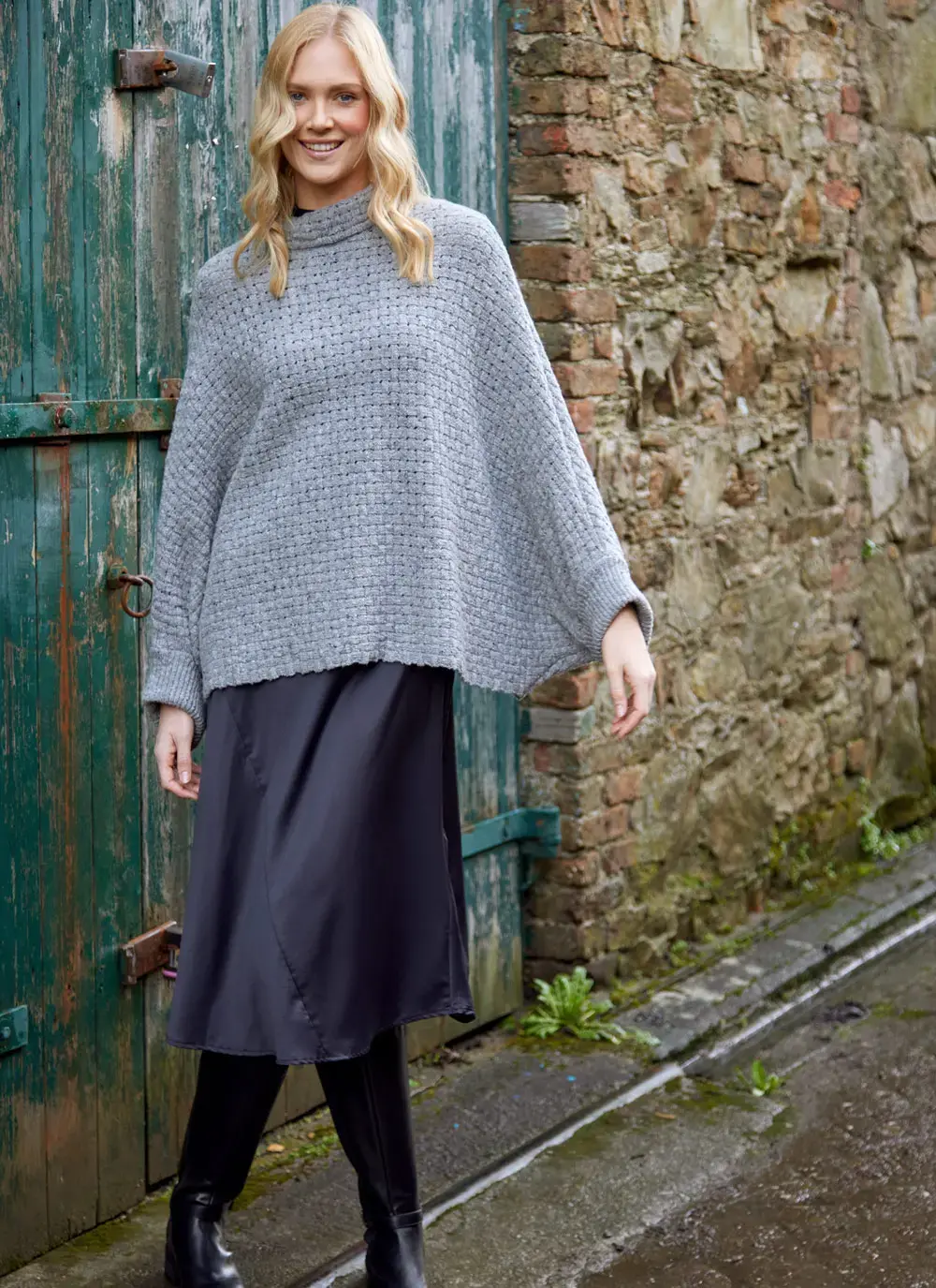 Merino Basketweave Poncho