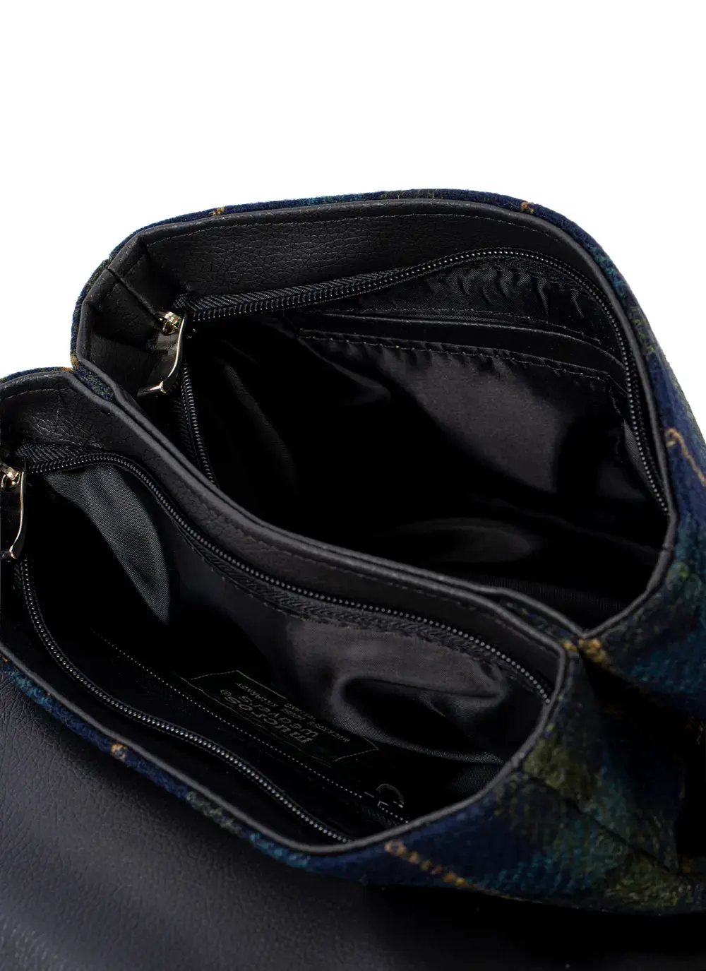 Mucros Fiona Tweed Bag – Navy Green Check Clutch 