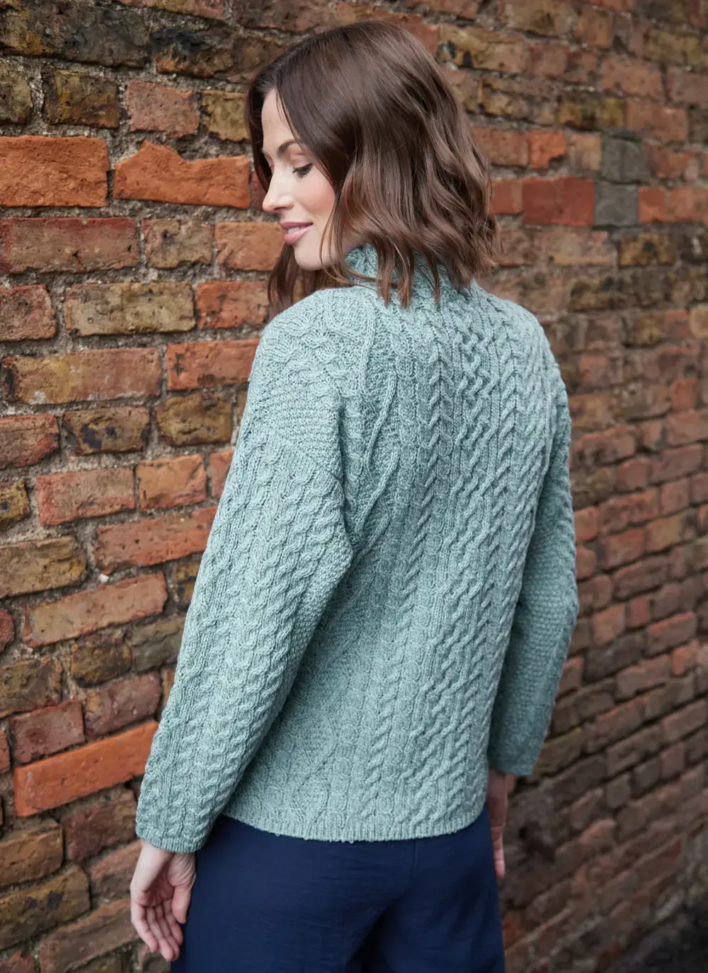 Ava Aran Funnel Neck Sweater