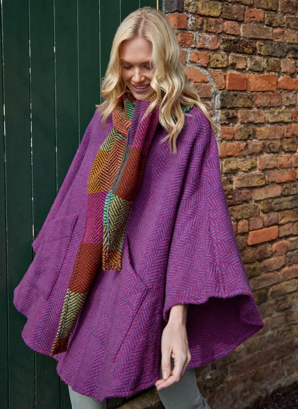 Maeve Killybeg Herringbone Cape with Hood