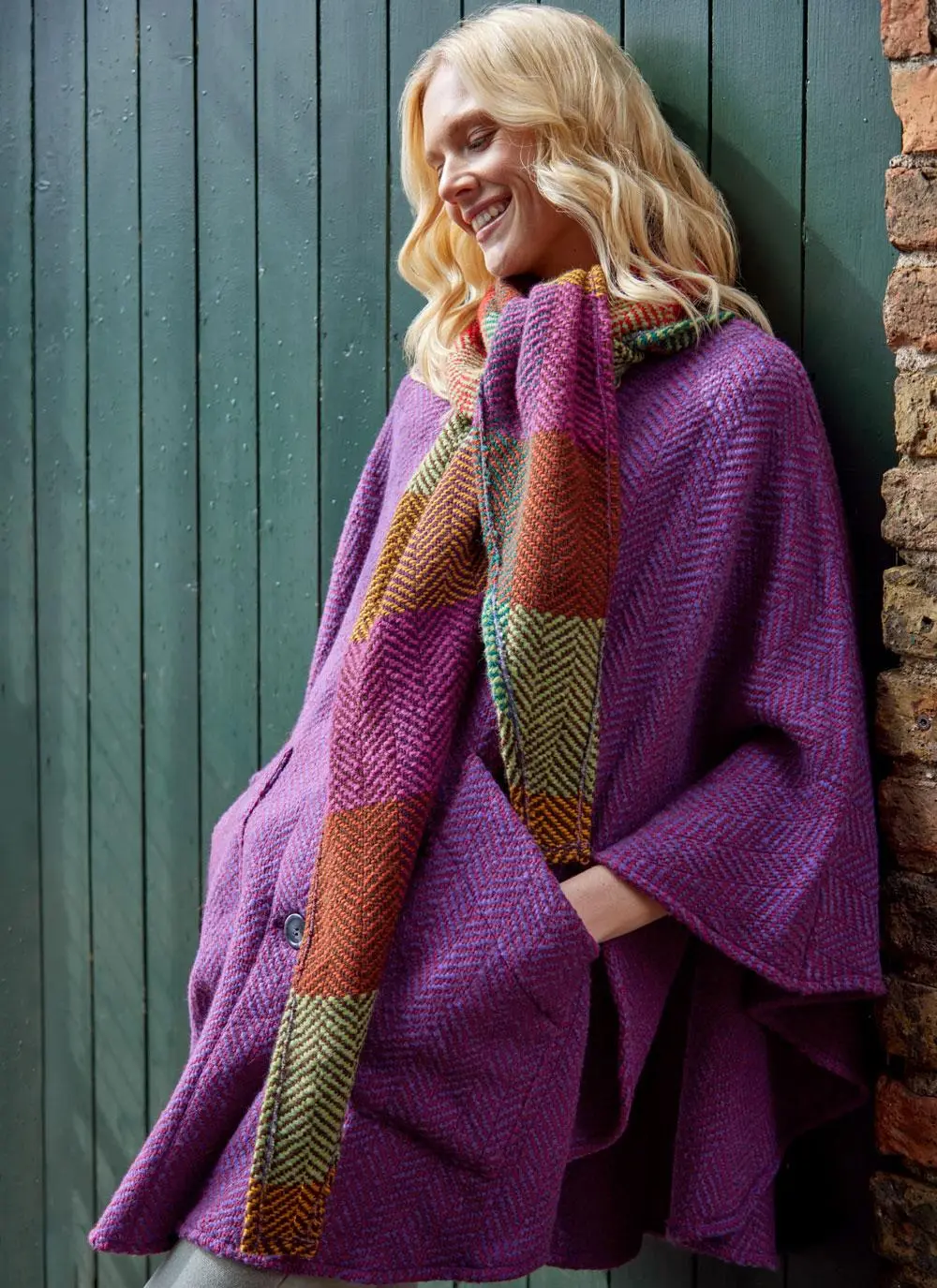 Maeve Killybeg Herringbone Cape with Hood