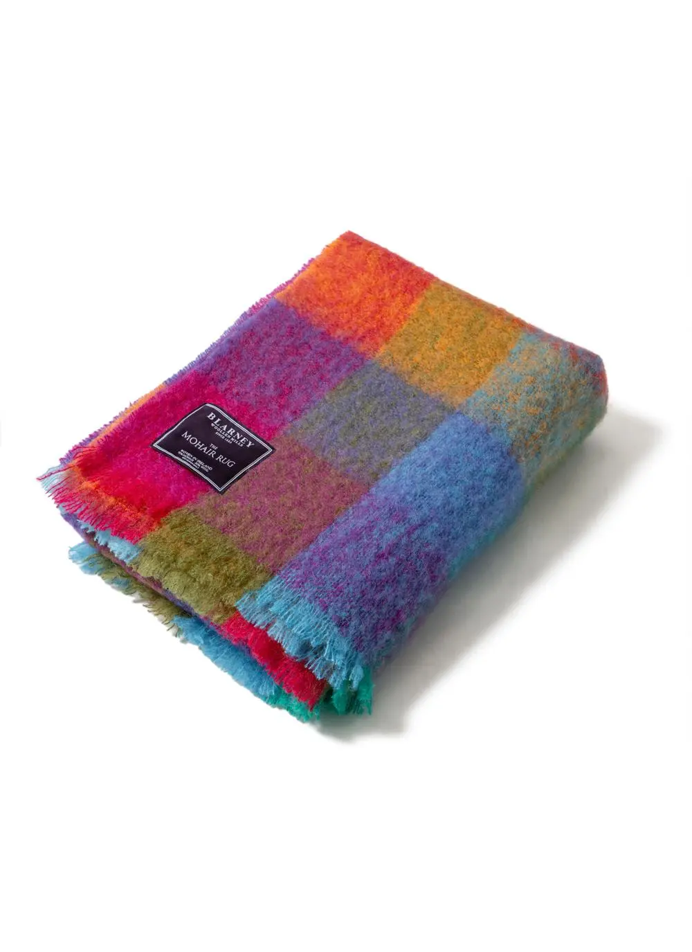 Magenta Check Mohair Throw