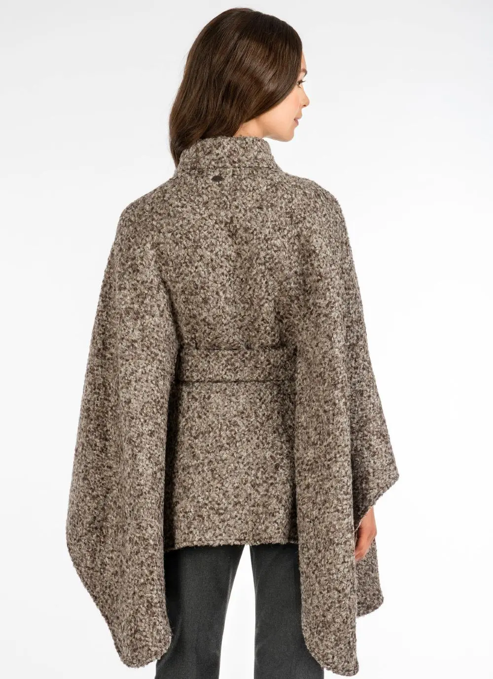 Maggi Wool Cape Peppered Brown