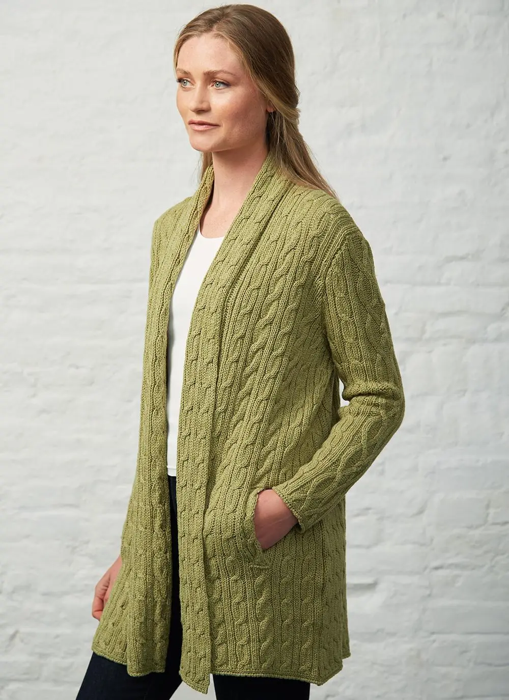 Mairead Lambswool & Cotton Cable Cardigan