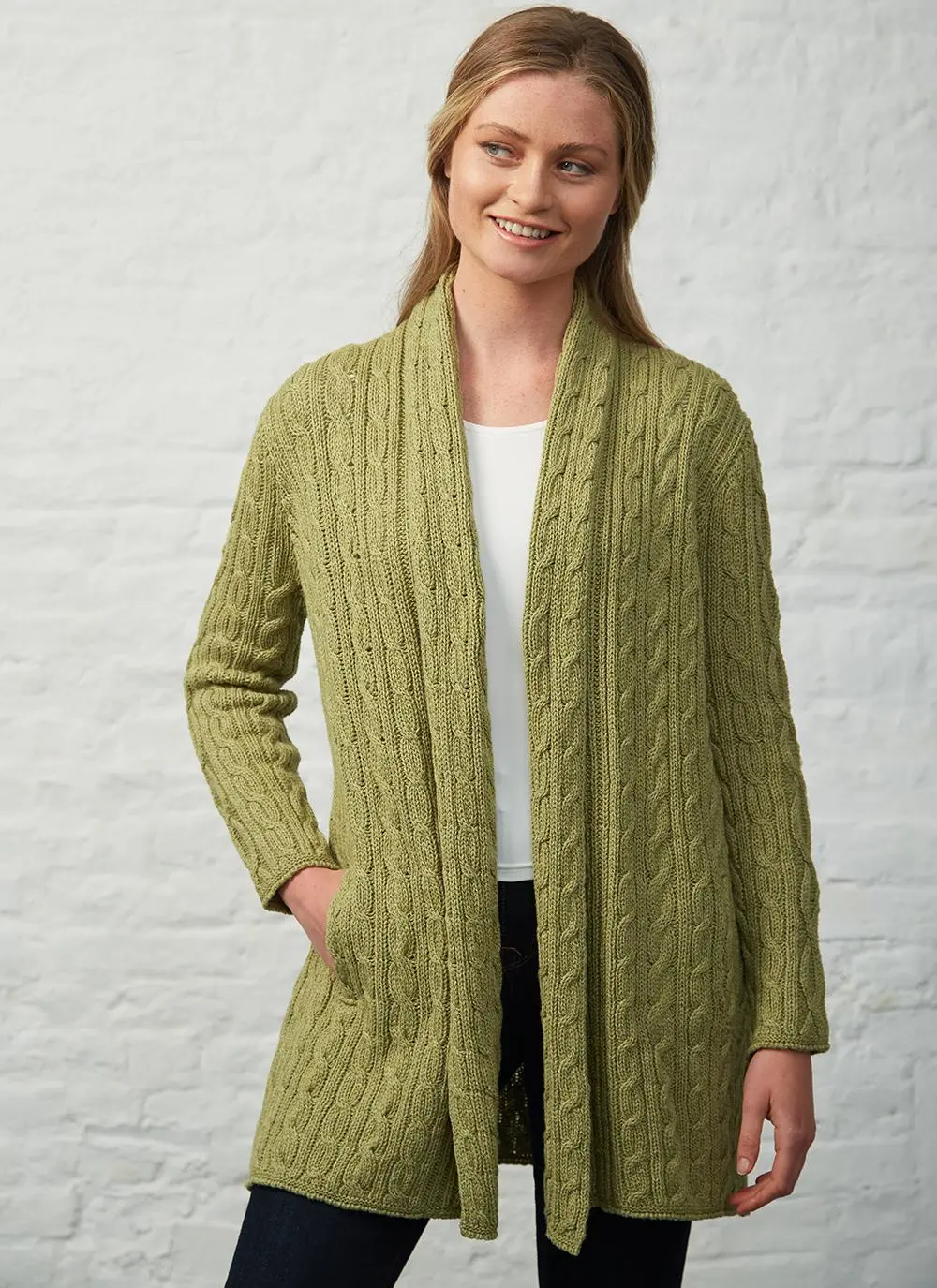 Mairead Lambswool & Cotton Cable Cardigan