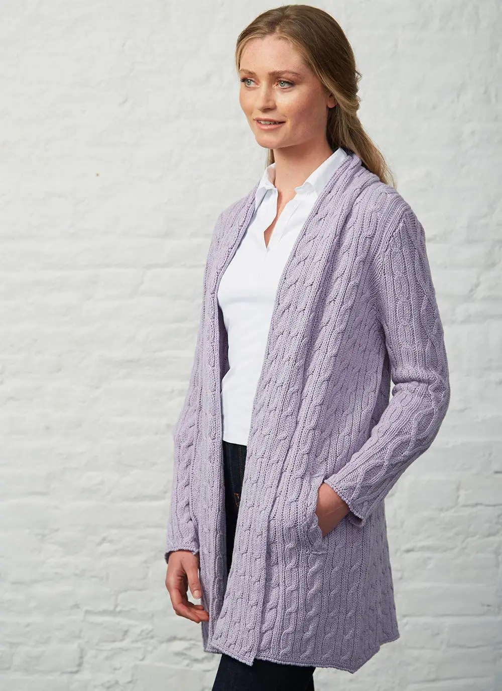 Mairead Lambswool & Cotton Cable Cardigan