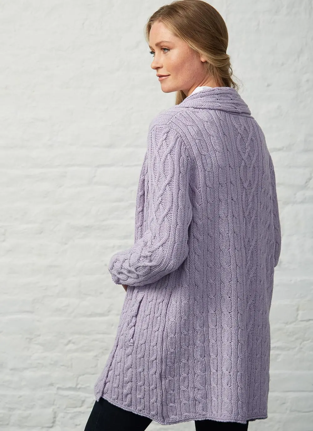 Mairead Lambswool & Cotton Cable Cardigan