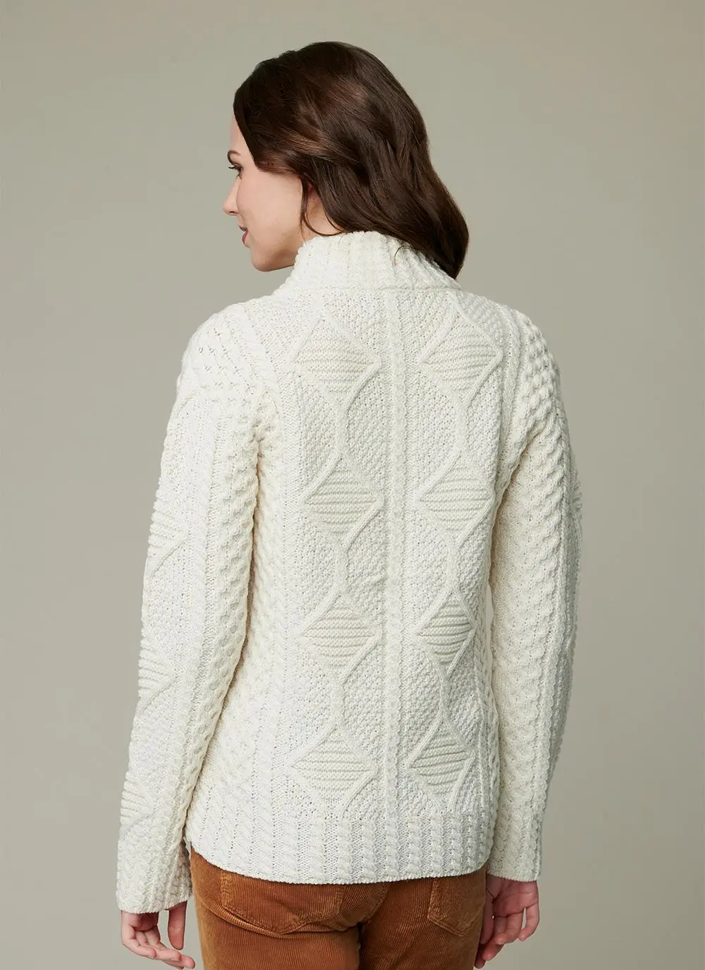 Megan Zip Aran Cardigan
