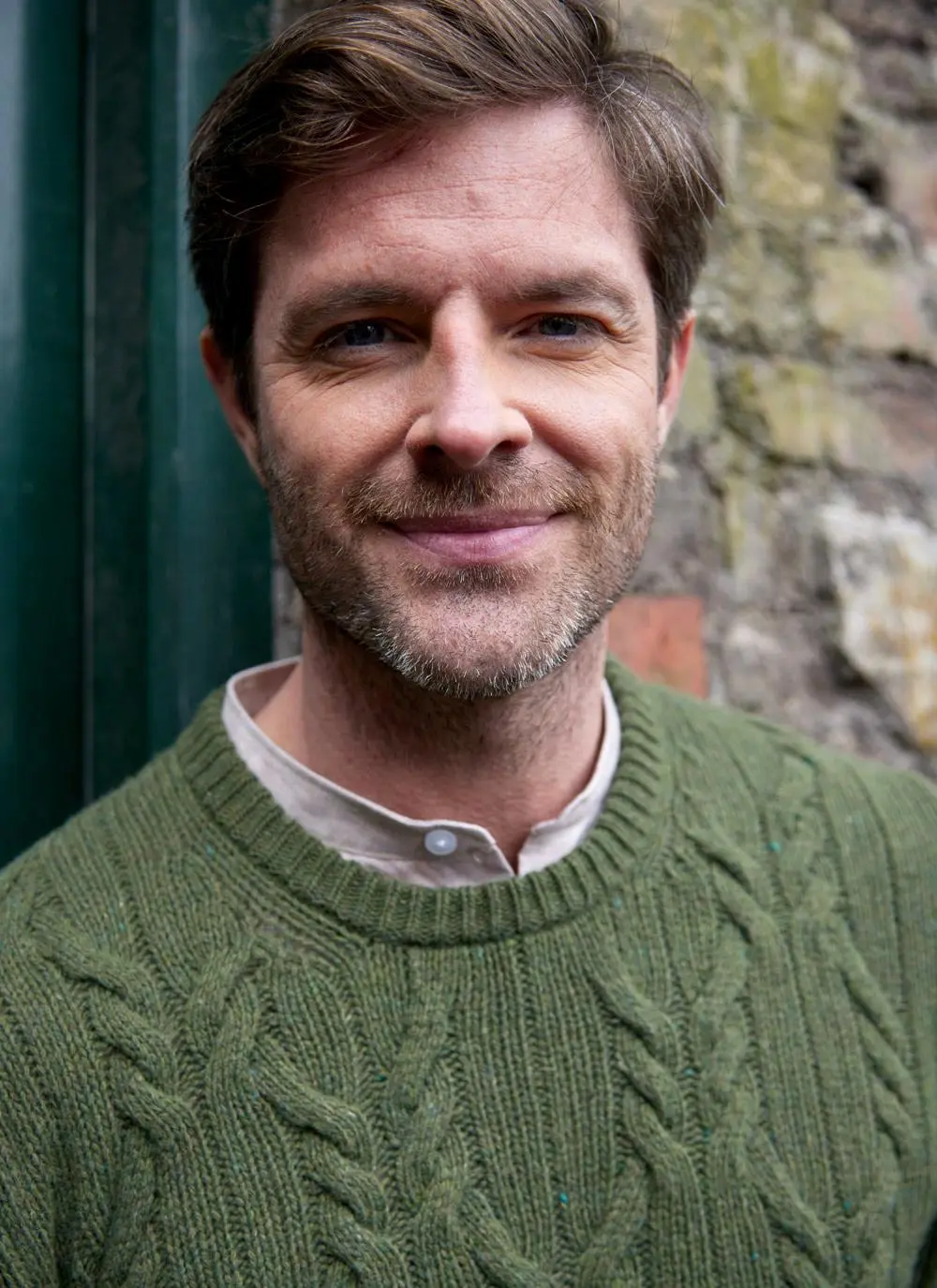 Donegal Fleck Cable Crew Neck Sweater