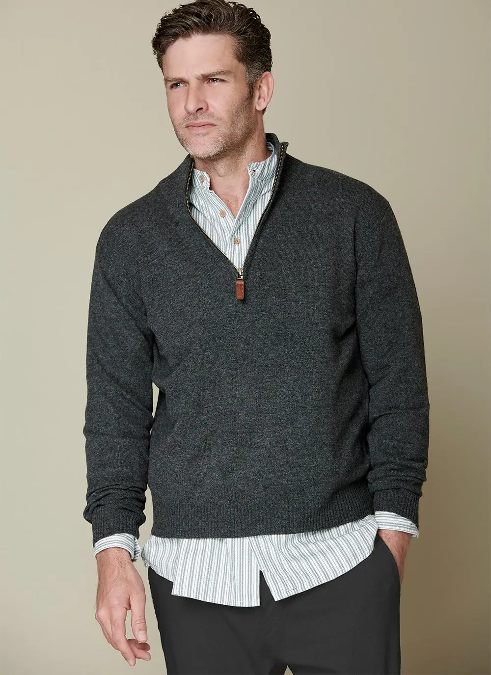 Lambswool Half Zip Sweater