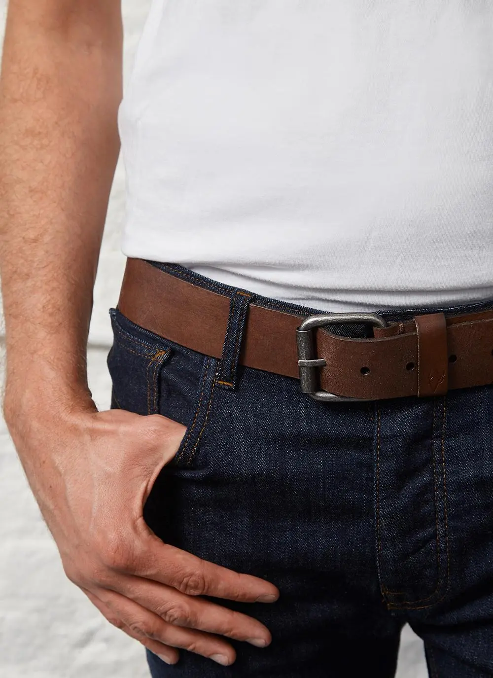Men's Dark Brown Leather Belt