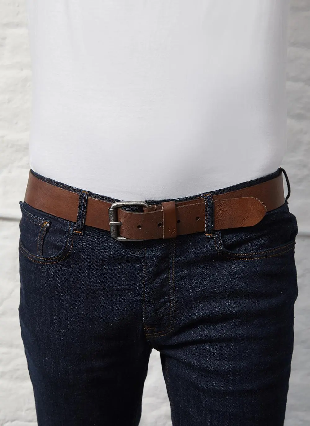 Men's Dark Brown Leather Belt