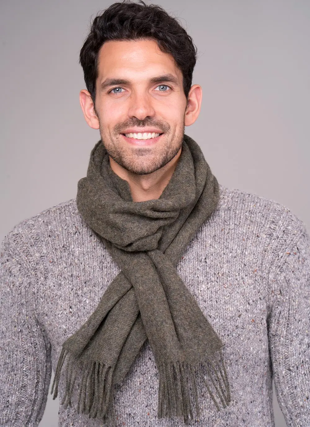 Lambswool Scarf Olive Green