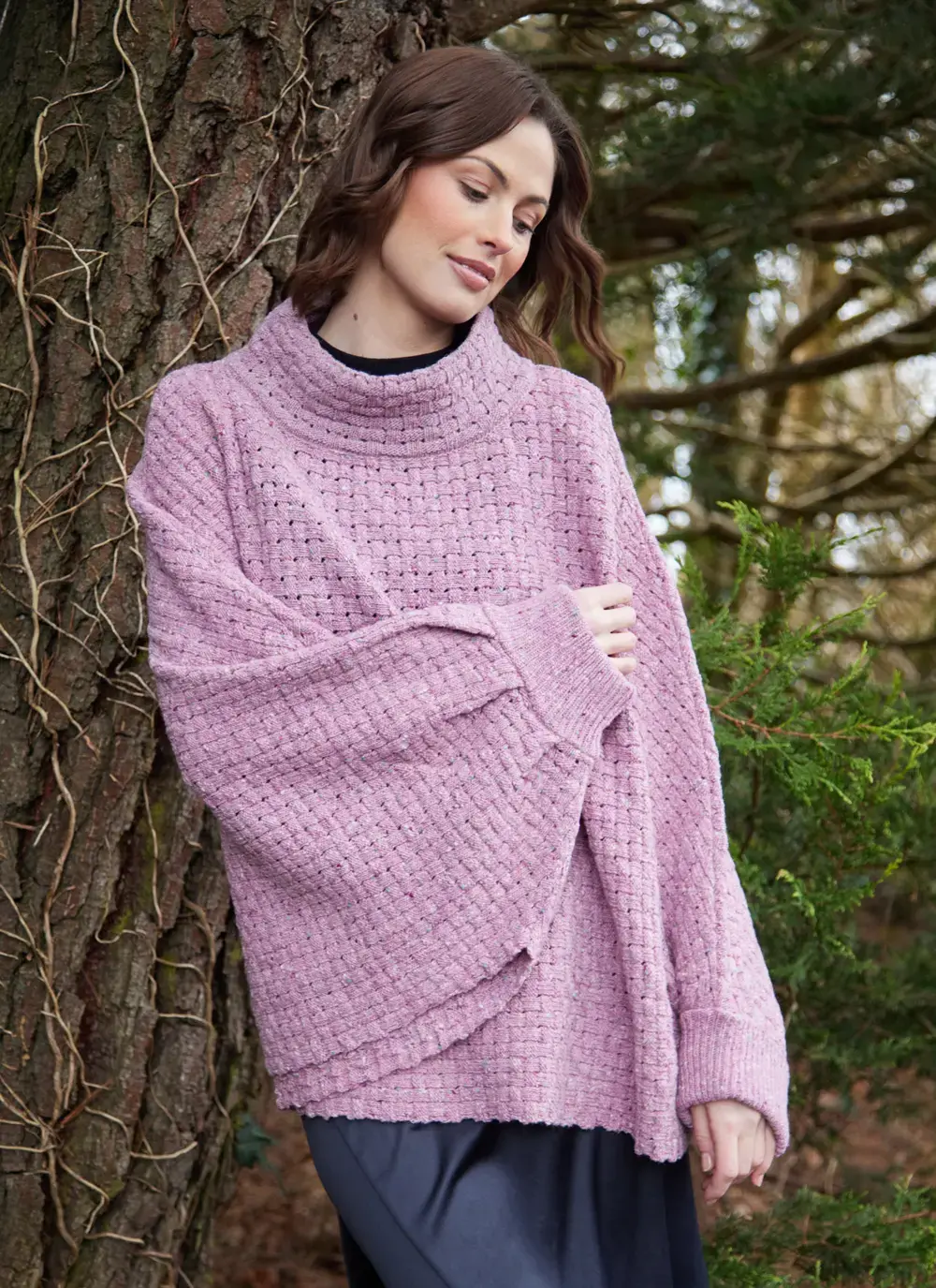 Merino Basketweave Poncho