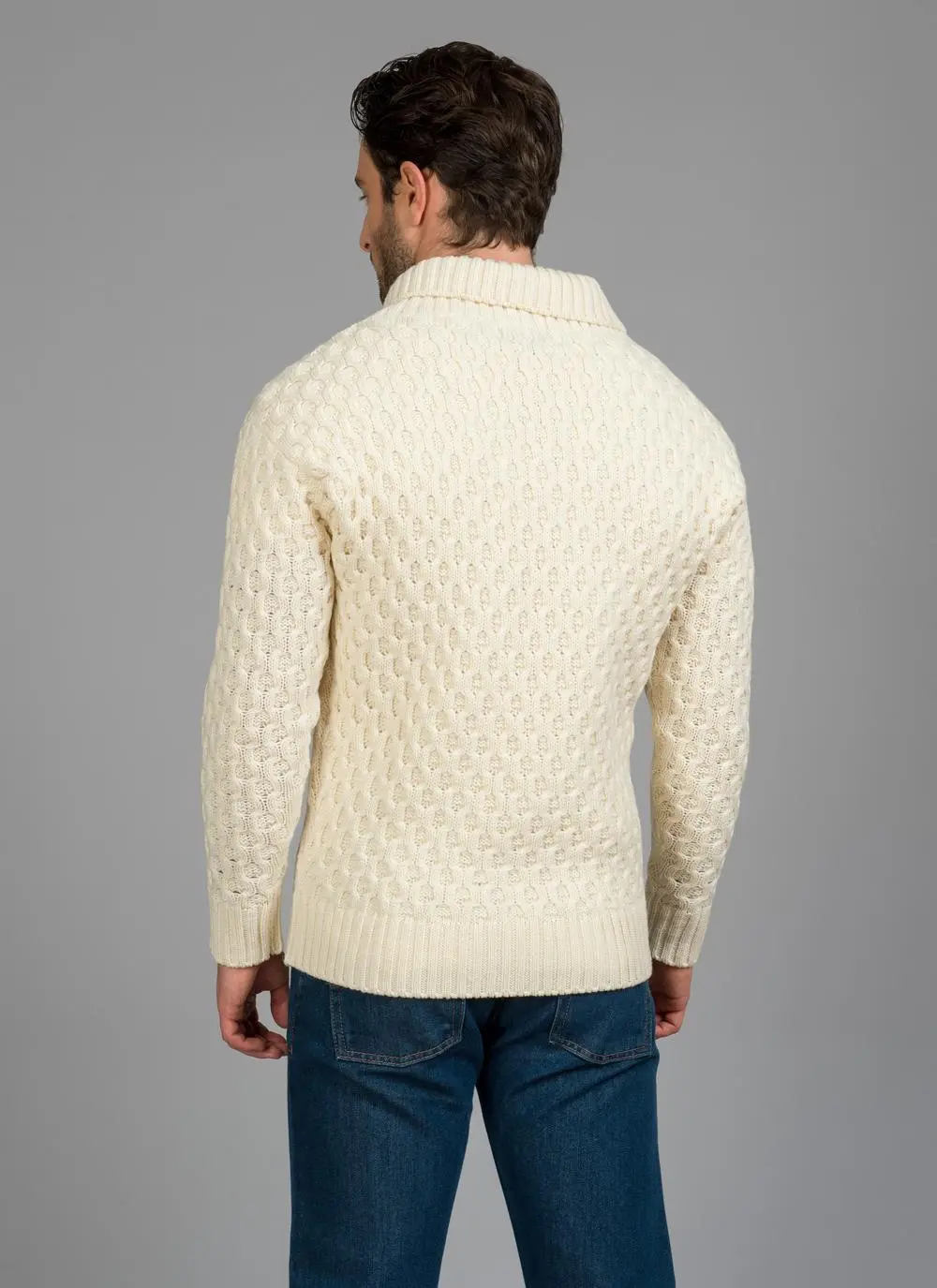 Michael Shawl Neck Aran Sweater