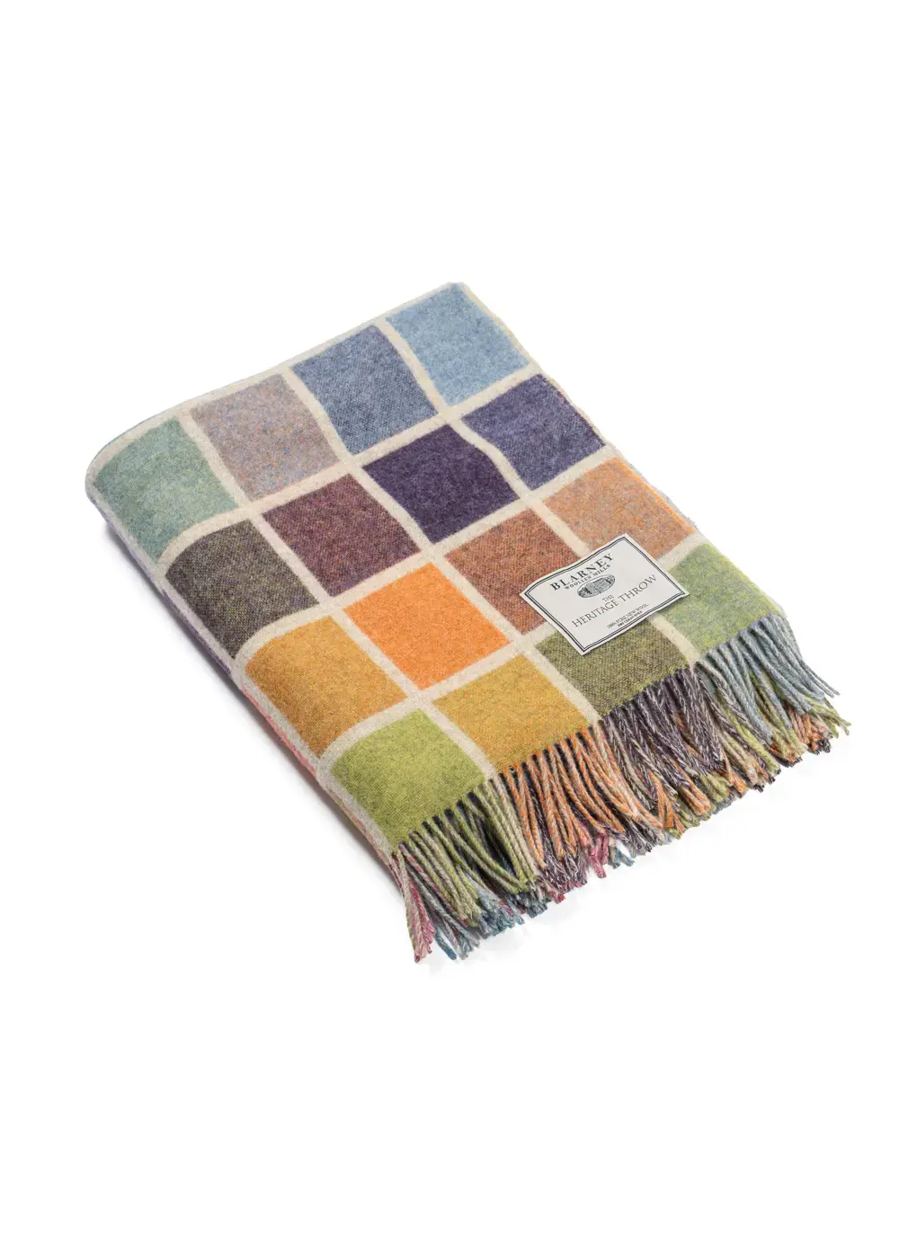 Multi Block Merino Wool Throw