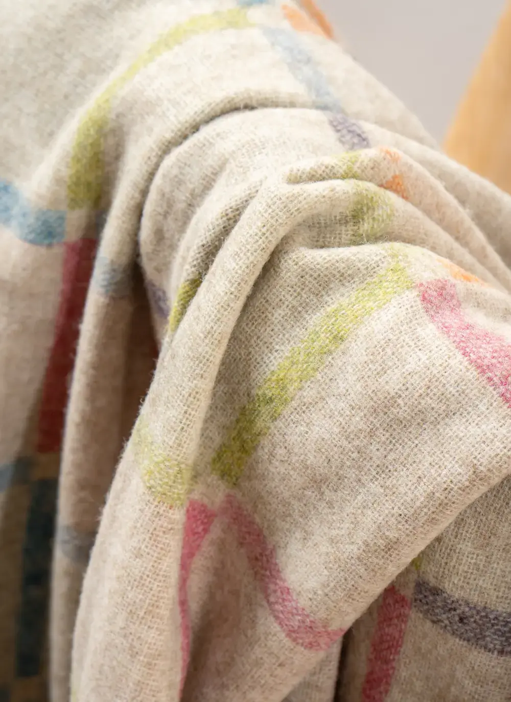 Multi Block Merino Wool Throw