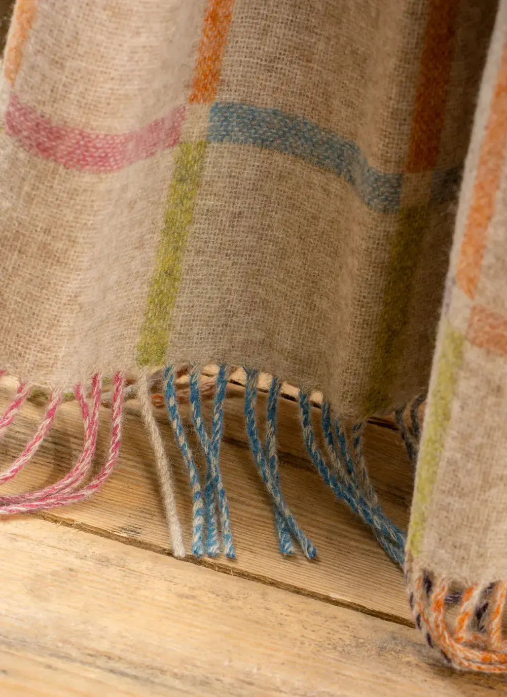 Multi Block Merino Wool Throw