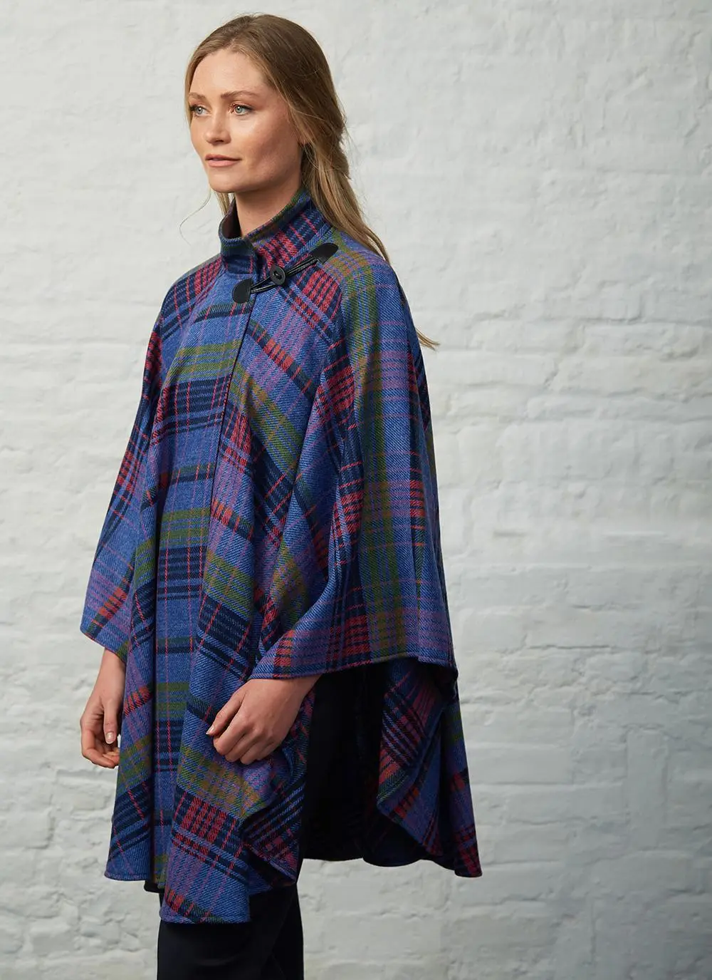 Multi Stripe Tweed Cape