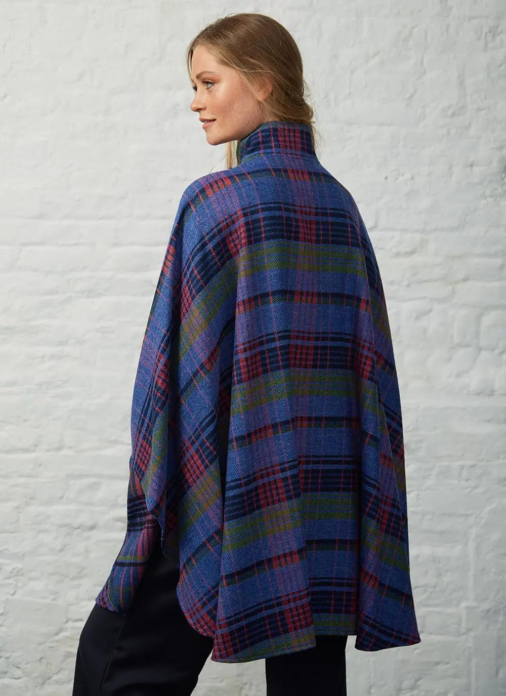 Multi Stripe Tweed Cape