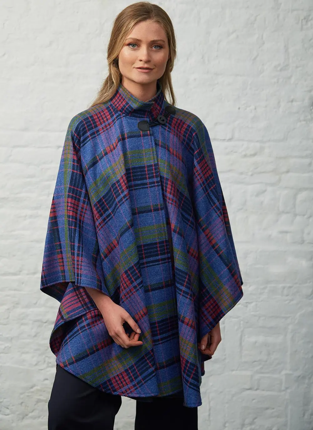 Multi Stripe Tweed Cape