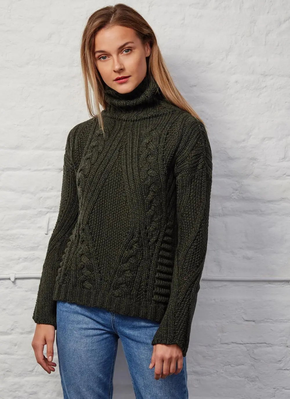 Niamh Aran Polo Neck Sweater | Blarney