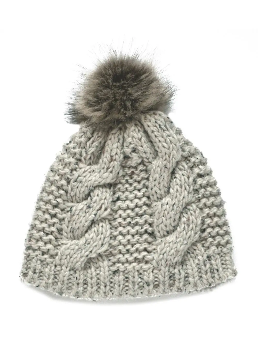 Oatmeal Speckle Wool Bobble Hat
