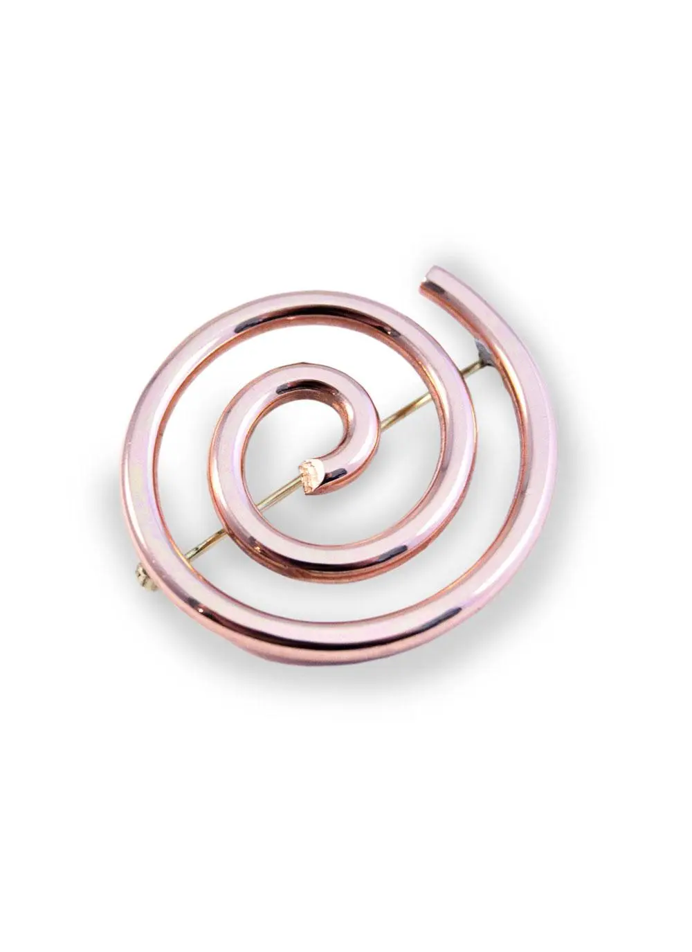 Copper Spiral Brooch Small