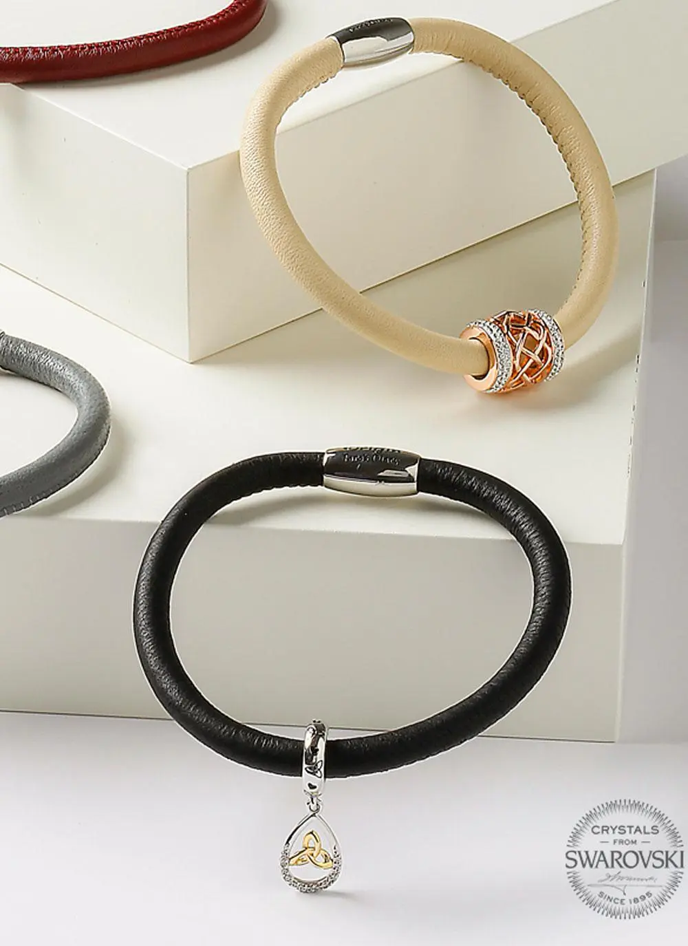 Origin Black Enamel Heart & 14K Gold Trinity Drop Charm