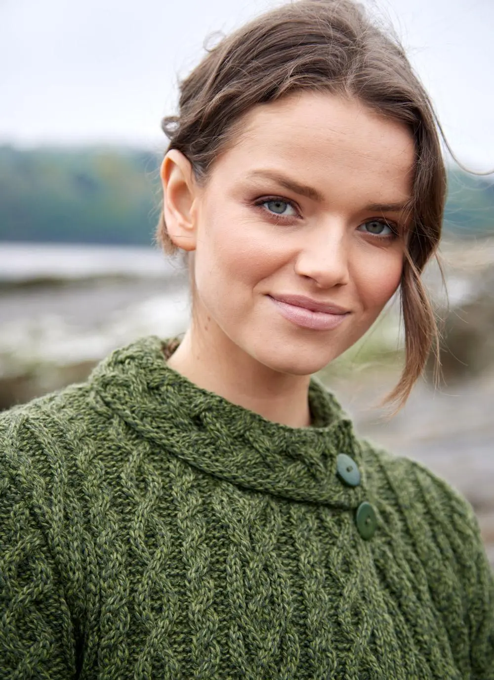 Orla Side Button Aran Cardigan