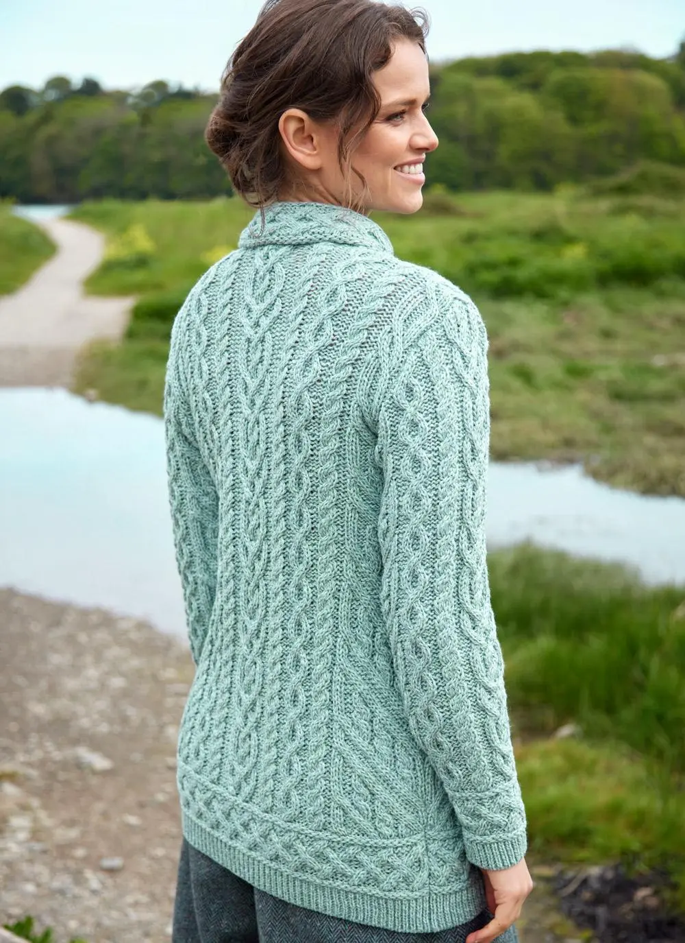 Orla Side Button Aran Cardigan