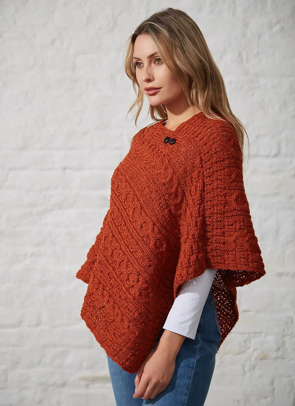 Orlaith Worsted Wool Poncho