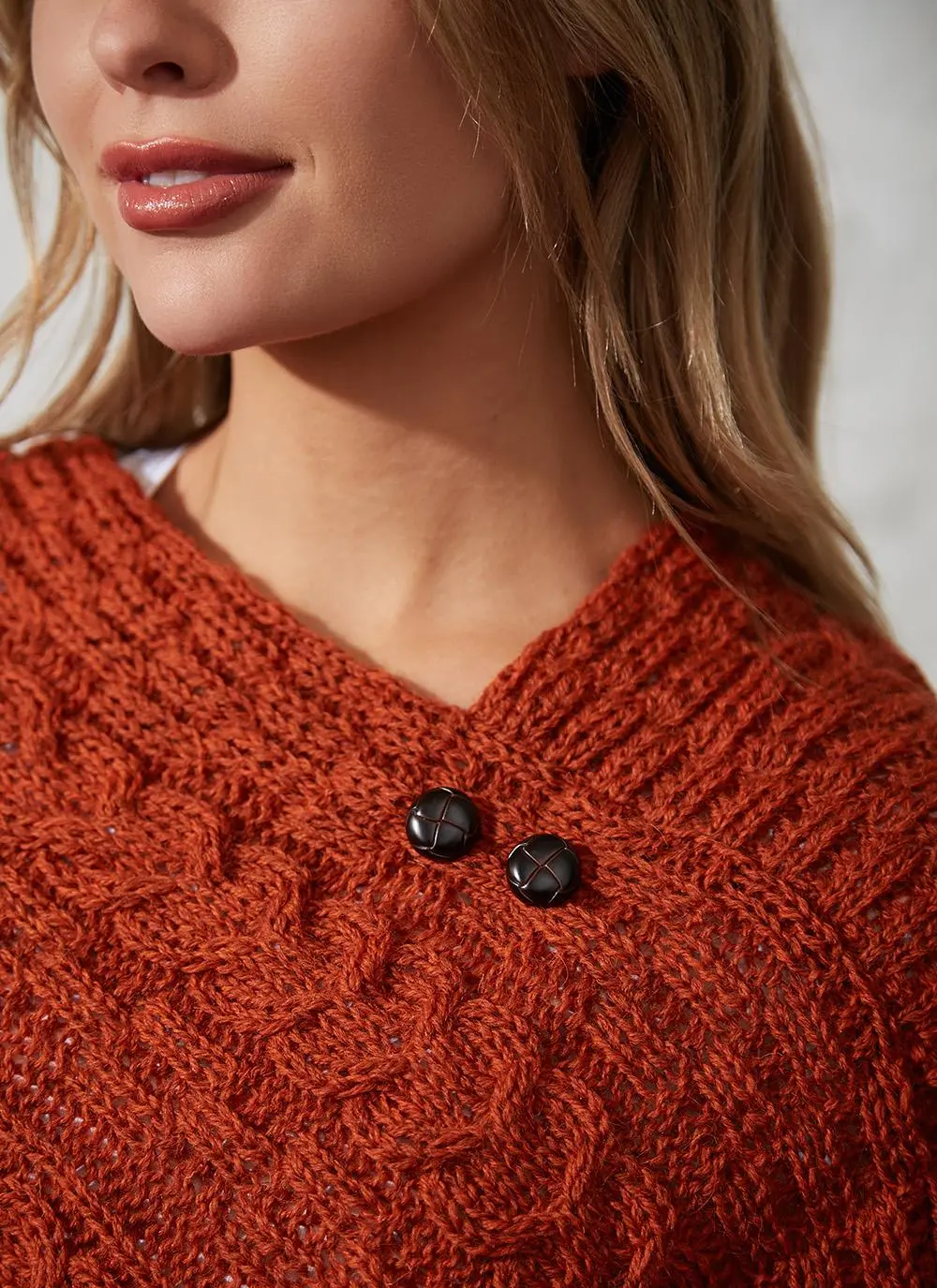 Orlaith Worsted Wool Poncho