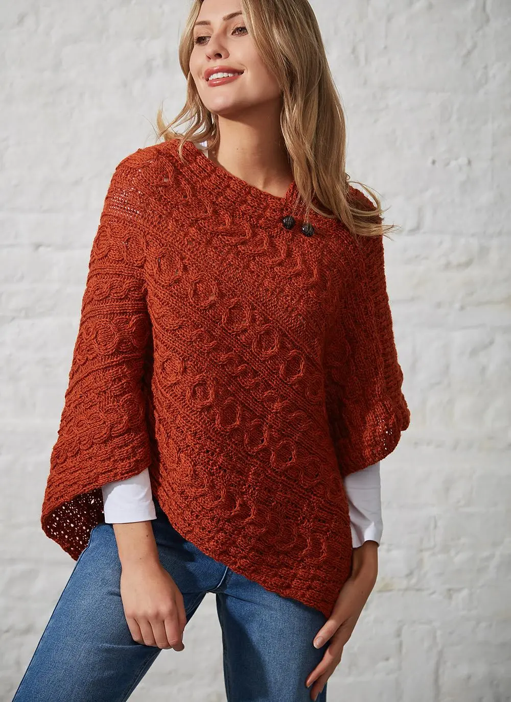 Orlaith Worsted Wool Poncho