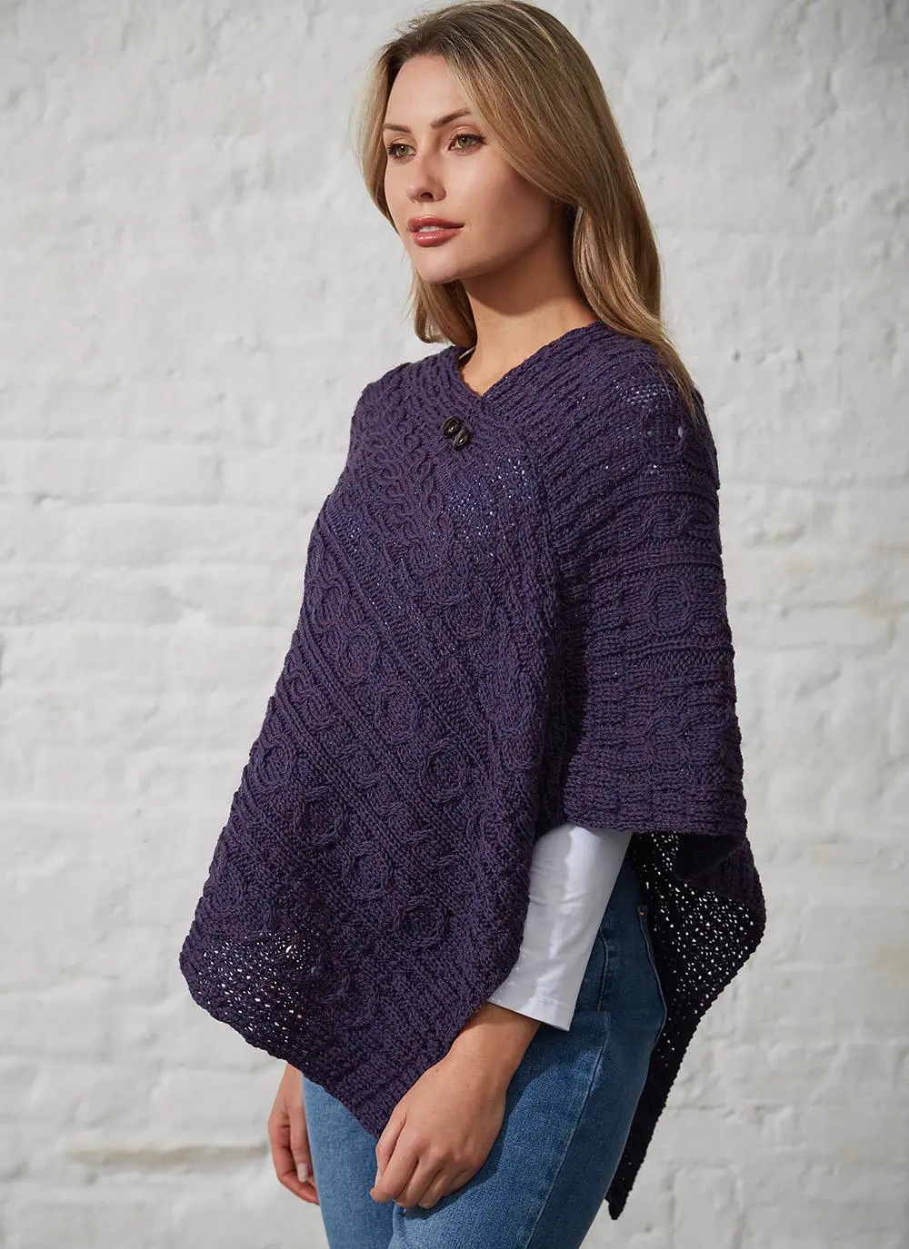 Orlaith Worsted Wool Poncho
