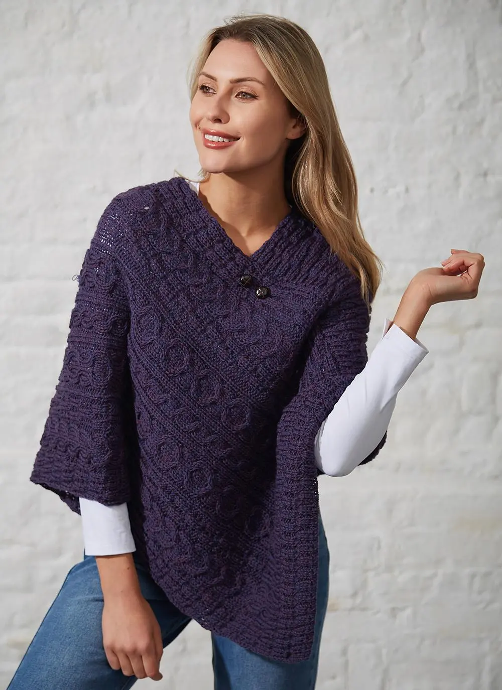 Orlaith Worsted Wool Poncho