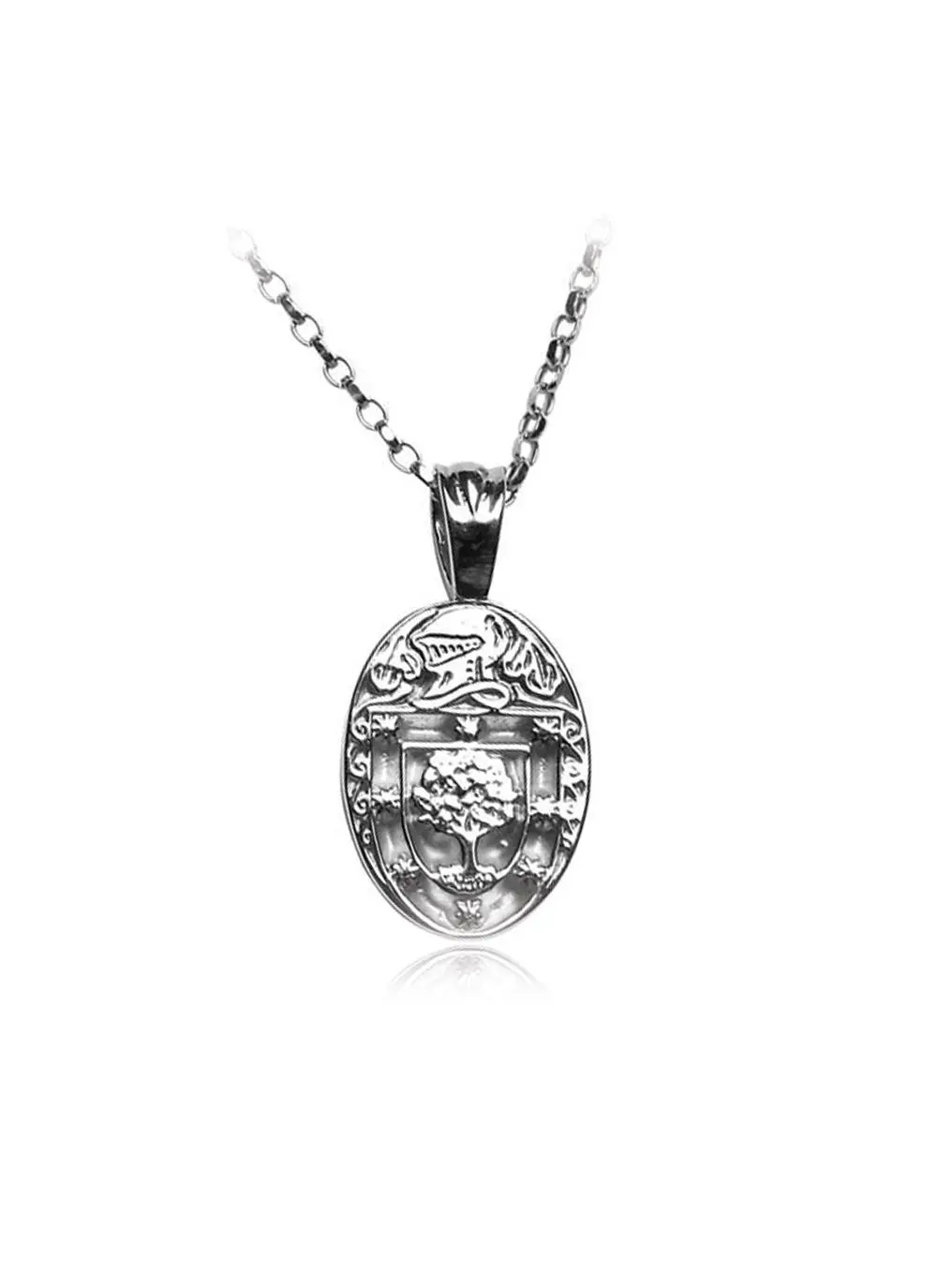 Personalized Oval Coat of Arms Family Pendant