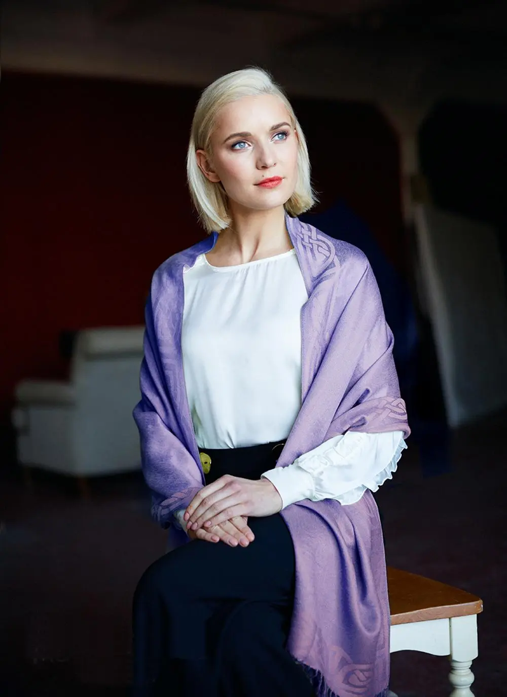 Wool Pashmina Scarf Wisteria