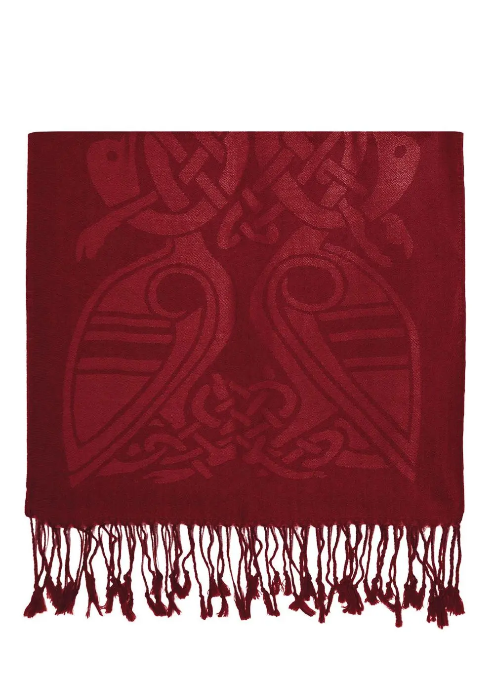 Wool Red Celtic Scarf