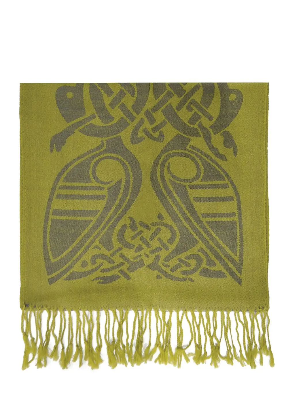 Avocado & Pebble Two-Tone Wool Scarf