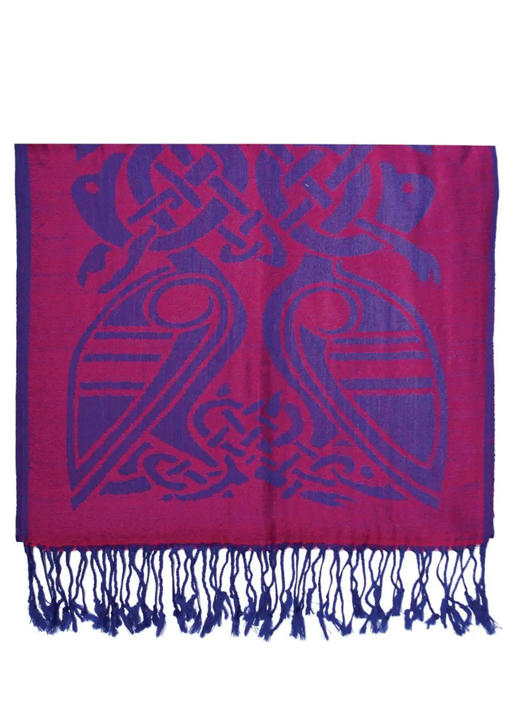 Pink & Royal Two-Tone Wool Scarf