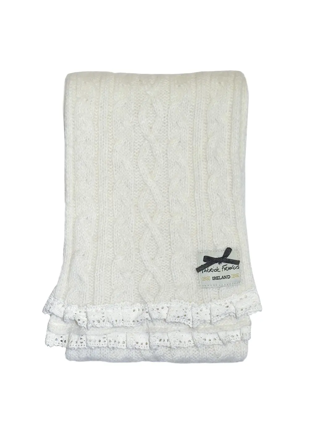 Classic Cable Knit Cream Scarf