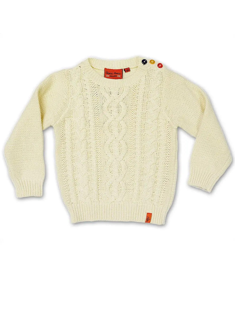 Kid's Cotton Cable Knit Sweater Cream