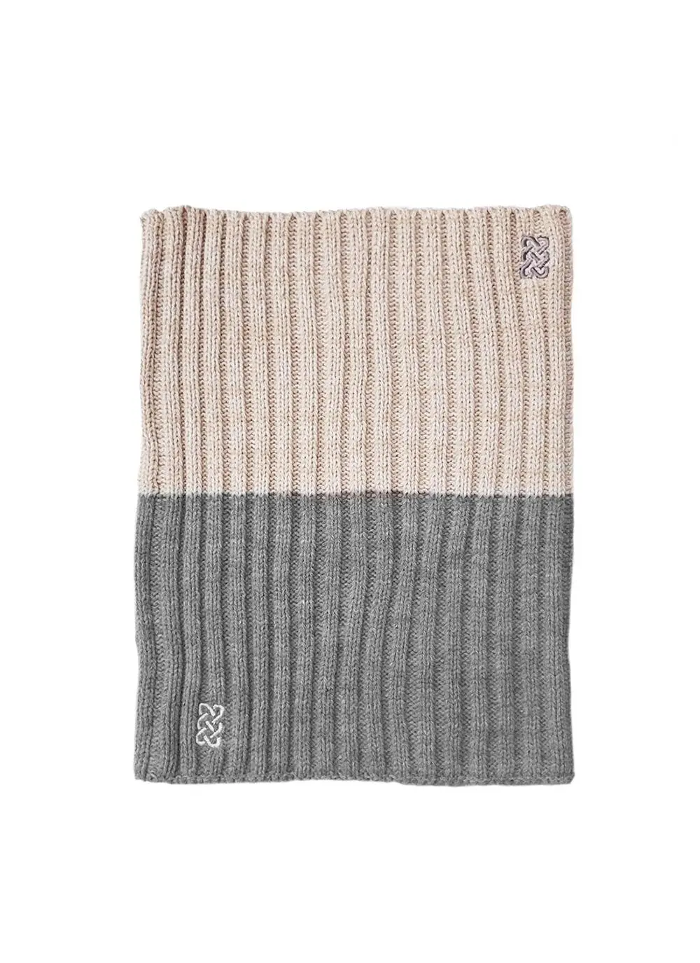 Sustainable Snood in Grey & Cream