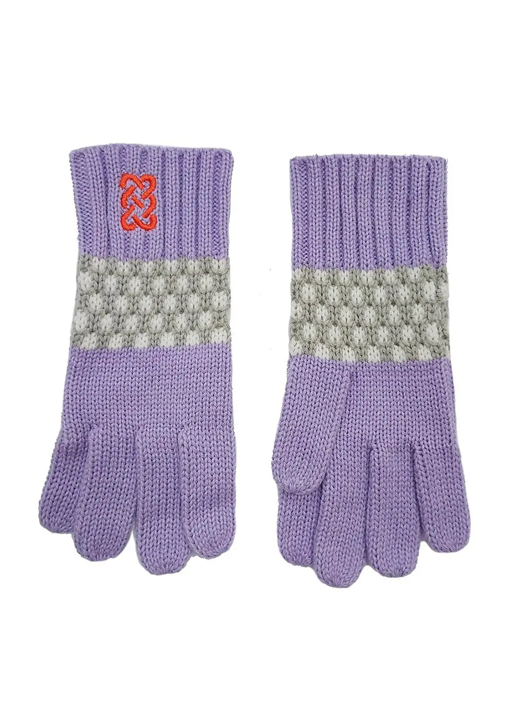 Kids' Sustainable Hat & Gloves Set in Lilac & Orange