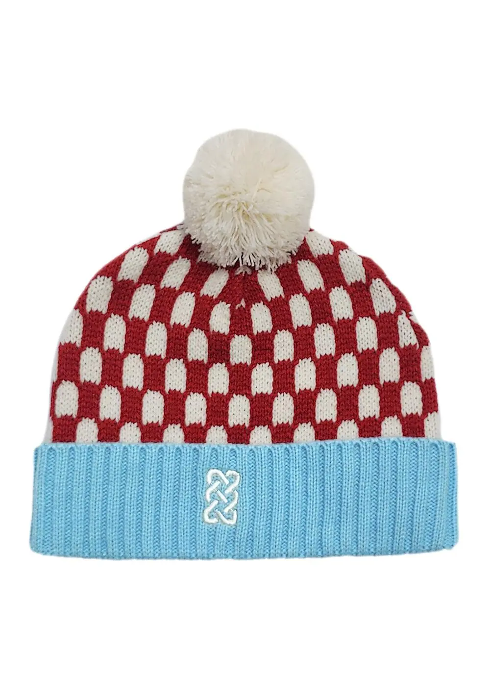 Kids' Sustainable Hat & Gloves Set in Burgundy & Blue