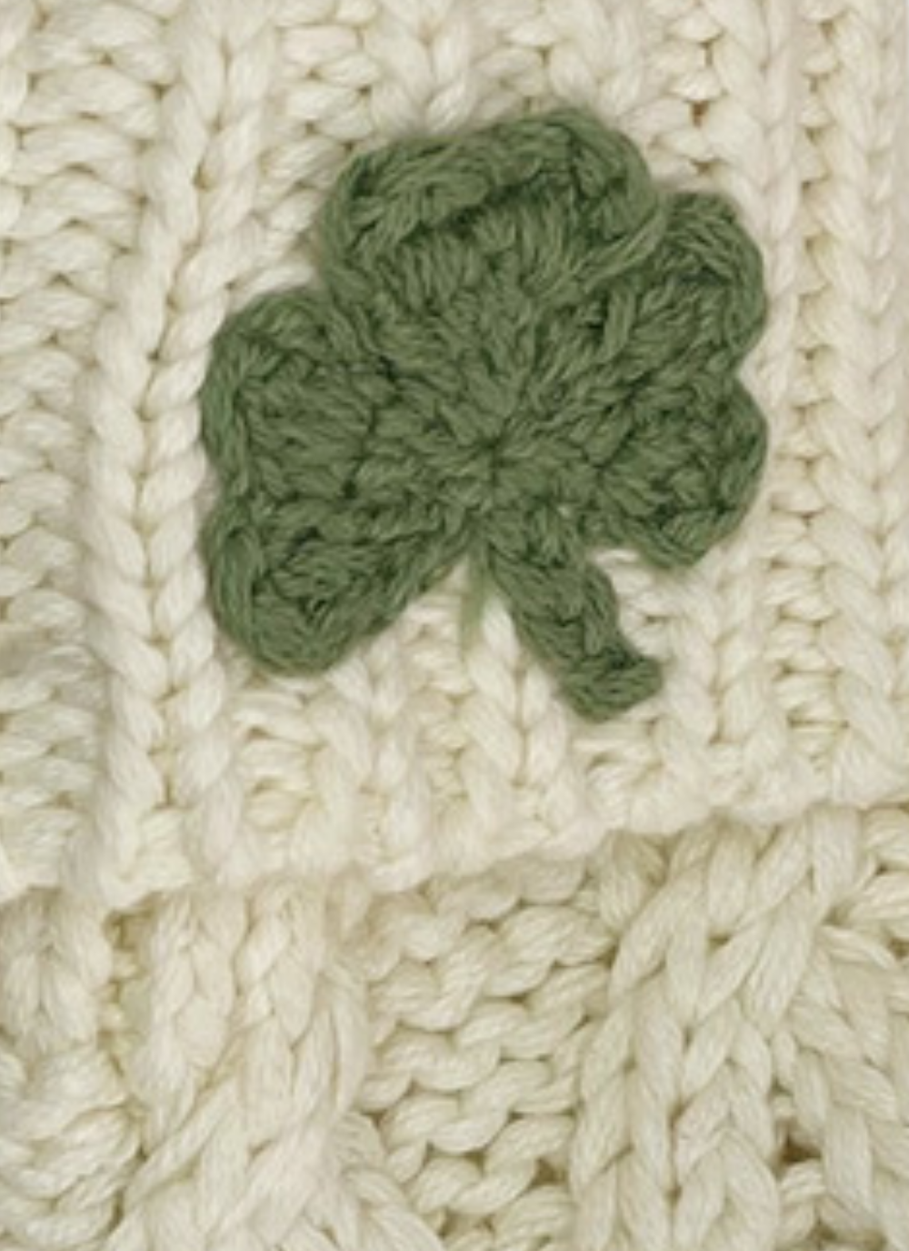 Kids' Cream Mittens with Shamrock